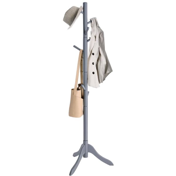 ROOTZ CLOKAKOOM STAND - COLE RACK - HAT STAND - 3 JUSTERBLE HØJDE - GUBBER WOOD - 51,1 cm x 44,3 cm x 177 cm - Grå