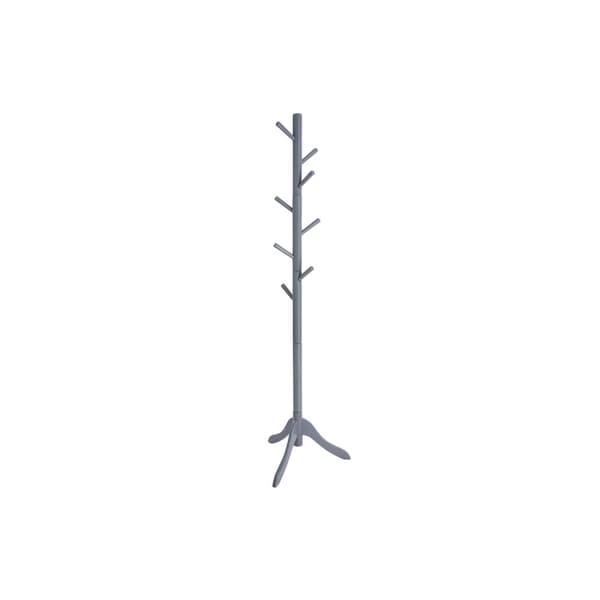 ROOTZ CLOKAKOOM STAND - COLE RACK - HAT STAND - 3 JUSTERBLE HØJDE - GUBBER WOOD - 51,1 cm x 44,3 cm x 177 cm - Grå