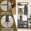 Miniatyrbild 3 av 6: Rootz garderob Stand - Garderob Stand - Hall Organizer - Shoe Bench - 72cm x 33,7 cm x 183 cm