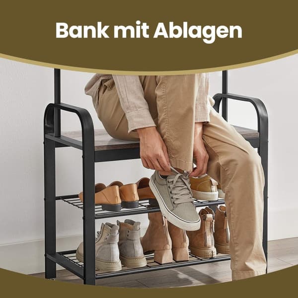 Rootz garderob Stand - Garderob Stand - Hall Organizer - Shoe Bench - 72cm x 33,7 cm x 183 cm