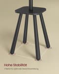 Miniatyrbild 3 av 5: Rootz garderob Stand - Coat Rack - Hall Tree - 8 Hooks & Storage - Space Saving Design - Gummiträ & MDF - 34,7 x 34,7 x 170,5 cm - Svart