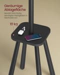Miniatyrbild 2 av 5: Rootz garderob Stand - Coat Rack - Hall Tree - 8 Hooks & Storage - Space Saving Design - Gummiträ & MDF - 34,7 x 34,7 x 170,5 cm - Svart