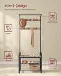 Miniatyrbillede 3 af 6: Rootz Cloadroom Stand med 9 aftagelige kroge - frakke rack - hat stativ - holdbart spånplade og stål - 33,7 cm x 72 cm x 183 cm