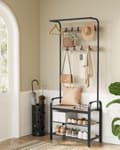 Miniatyrbillede 2 af 6: Rootz Cloadroom Stand med 9 aftagelige kroge - frakke rack - hat stativ - holdbart spånplade og stål - 33,7 cm x 72 cm x 183 cm