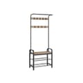 Miniatyrbillede 1 af 6: Rootz Cloadroom Stand med 9 aftagelige kroge - frakke rack - hat stativ - holdbart spånplade og stål - 33,7 cm x 72 cm x 183 cm