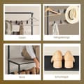 Miniatyrbild 3 av 6: Rootz garderob Stand med skobänk - Klädställ - Coat Organizer - Easy Montering - 32,2 x 64 x 180 cm - Brown -Black