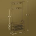 Miniatyrbillede 6 af 6: ROOTZ CLOAKLOOM STAND & SHOE BENCH - Garderobe Rack - Entryway Organizer - Rumbesparende design - 33,7 cm x 72 cm x 183 cm