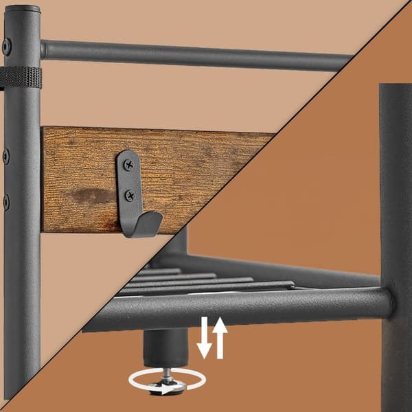 ROOTZ CLOKAKOOM STAND - Tøjstativ - Vintage Style - Robust Wooden & Steel Frame - 32 cm x 85 cm x 175 cm