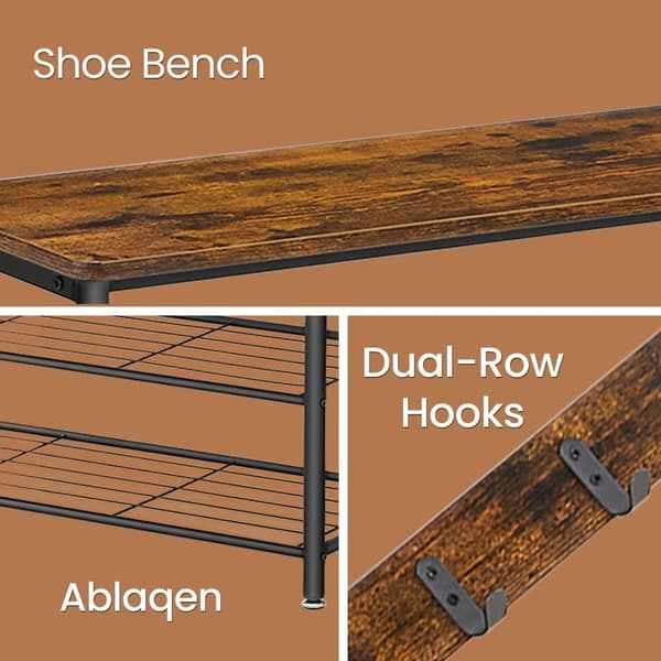 ROOTZ CLOKAKOOM STAND - Tøjstativ - Vintage Style - Robust Wooden & Steel Frame - 32 cm x 85 cm x 175 cm