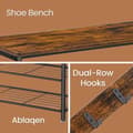 Miniatyrbillede 6 af 6: ROOTZ CLOKAKOOM STAND - Tøjstativ - Vintage Style - Robust Wooden & Steel Frame - 32 cm x 85 cm x 175 cm
