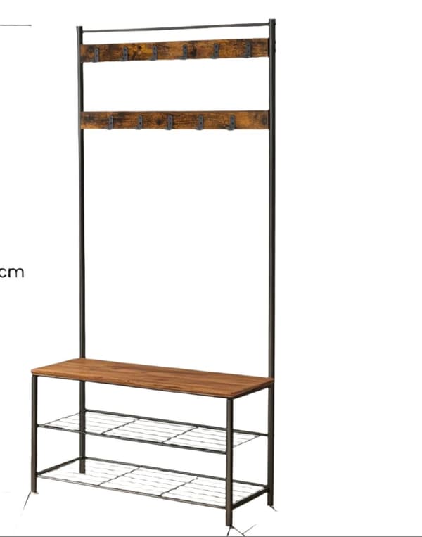 ROOTZ CLOKAKOOM STAND - Tøjstativ - Vintage Style - Robust Wooden & Steel Frame - 32 cm x 85 cm x 175 cm