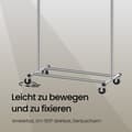 Miniatyrbillede 5 af 6: Rootz tøjstativ på hjul - Garderobe Stand - Pull -Out Clothes Rail - Rynkefri opbevaring - 92-132 cm x 160 cm x 45,4 cm