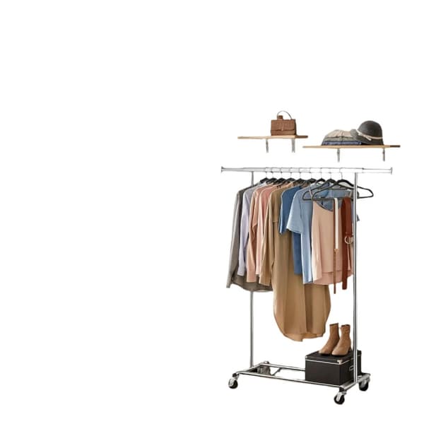 Rootz tøjstativ på hjul - Garderobe Stand - Pull -Out Clothes Rail - Rynkefri opbevaring - 92-132 cm x 160 cm x 45,4 cm