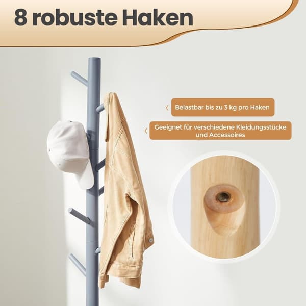 ROOTZ CLOAKLOOM STAND - SOLID TRE Tøjstativ - Træform Garderobe - Rumbesparende - 47 x 47 x 175 cm
