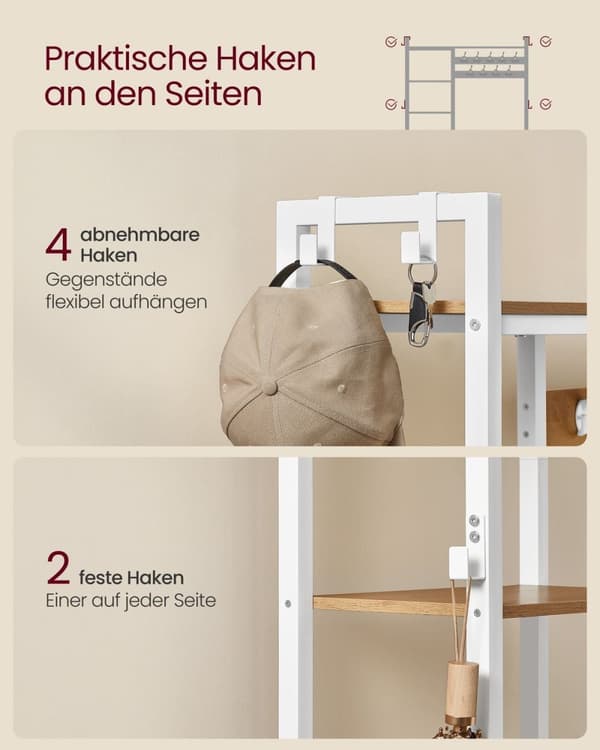 Rootz Cloadroom Stand With Shoe Bench - Garderobeopbevaring - Engangeway Organizer - Sturnet design - 40 cm x 120 cm x 190 cm
