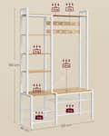 Miniatyrbillede 6 af 6: Rootz Cloadroom Stand With Shoe Bench - Garderobeopbevaring - Engangeway Organizer - Sturnet design - 40 cm x 120 cm x 190 cm