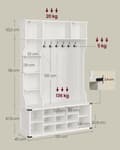 Miniatyrbild 6 av 6: Rootz Clothing Rack - Garderob Stand - plaggarrangör - White Finish - 40x130x200cm - Robust träflisbrädan och stålkonstruktion