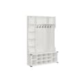 Miniatyrbild 1 av 6: Rootz Clothing Rack - Garderob Stand - plaggarrangör - White Finish - 40x130x200cm - Robust träflisbrädan och stålkonstruktion