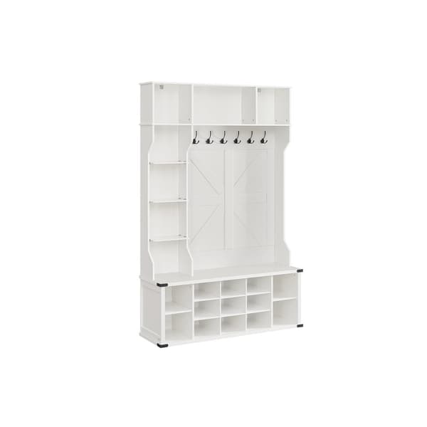 Rootz Clothing Rack - Garderob Stand - plaggarrangör - White Finish - 40x130x200cm - Robust träflisbrädan och stålkonstruktion