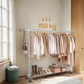Miniatyrbild 2 av 5: Rootz klädstativ - Garderobstativ - Rolling Clothes Bar - tungt stål - 45 cm x (160-200 cm) x 161,5 cm - 150 kg lastkapacitet