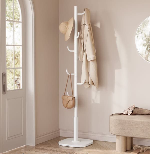 Rootz Club -formad garderob Stand - Coat Rack - Hallvägsarrangör - Hållbart stål & MDF - 40 cm x 40 cm x 175,3 cm