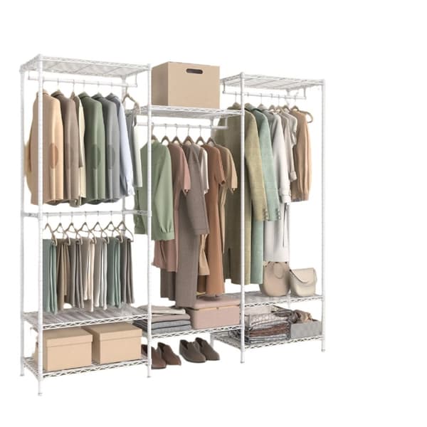 Rootz Open Metal Garderobe - Tøjstativ - Beklædningsarrangør - Robust stålramme - 40 x 175 x 180 cm