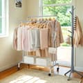 Miniatyrbillede 2 af 4: Rootz bærbart tøjstativ på ruller - tøjstænger - Cloakroom Rod - Høj belastningskapacitet - 52,5 x 103,5 x 155 cm