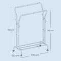 Miniatyrbillede 4 af 4: Rootz Rolling Clothing Rack - Tøjstang - Beklædningsstativ - Høj kapacitet - 52,5 cm x 103,5 cm x 155 cm