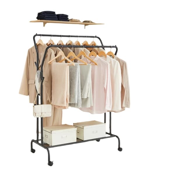 Rootz Rolling Clothing Rack - Tøjstang - Beklædningsstativ - Høj kapacitet - 52,5 cm x 103,5 cm x 155 cm