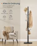 Miniatyrbillede 3 af 6: Rootz Tree Form Garderobe - Coat Rack - Hat Stand - 8 Hooks - Black Steel & MDF - 40x40x175.3 cm