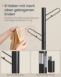 Miniatyrbillede 4 af 6: Rootz Tree Form Garderobe - Coat Rack - Hat Stand - 8 Hooks - Black Steel & MDF - 40x40x175.3 cm