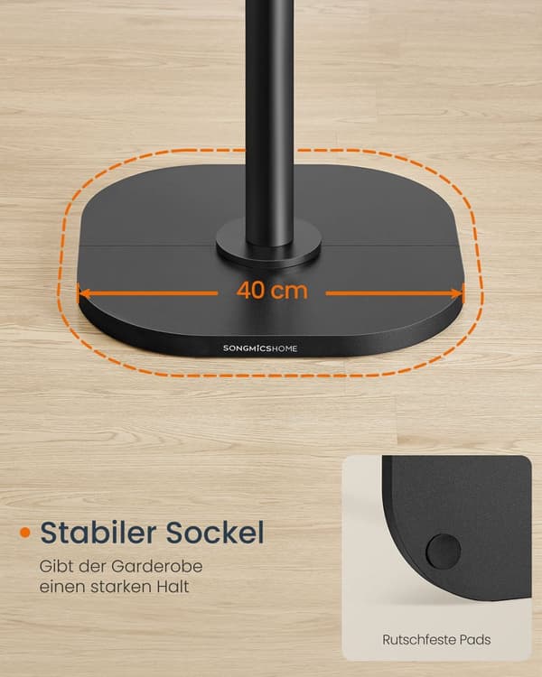 Rootz Tree Form Garderobe - Coat Rack - Hat Stand - 8 Hooks - Black Steel & MDF - 40x40x175.3 cm