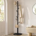 Miniatyrbillede 2 af 6: Rootz Tree Form Garderobe - Coat Rack - Hat Stand - 8 Hooks - Black Steel & MDF - 40x40x175.3 cm