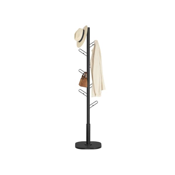 Rootz Tree Form Garderobe - Coat Rack - Hat Stand - 8 Hooks - Black Steel & MDF - 40x40x175.3 cm