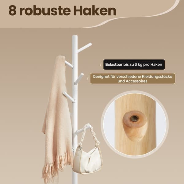 Rootz Solid Wood Searchroom Stand - Kläderställ - Trädform Garderob - Stabil och hållbar - 47 cm x 47 cm x 175 cm