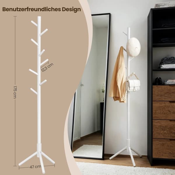 Rootz Solid Wood Searchroom Stand - Kläderställ - Trädform Garderob - Stabil och hållbar - 47 cm x 47 cm x 175 cm