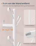 Miniatyrbillede 4 af 6: Rootz Tree Wall Garderobe - Coat Rack - Hook Organizer - 7 Hooks - Pearl White Steel - 13 cm x 19 cm x 41 cm