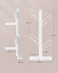 Miniatyrbillede 5 af 6: Rootz Tree Wall Garderobe - Coat Rack - Hook Organizer - 7 Hooks - Pearl White Steel - 13 cm x 19 cm x 41 cm