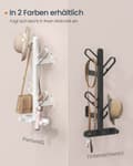 Miniatyrbillede 6 af 6: Rootz Tree Wall Garderobe - Coat Rack - Hook Organizer - 7 Hooks - Pearl White Steel - 13 cm x 19 cm x 41 cm
