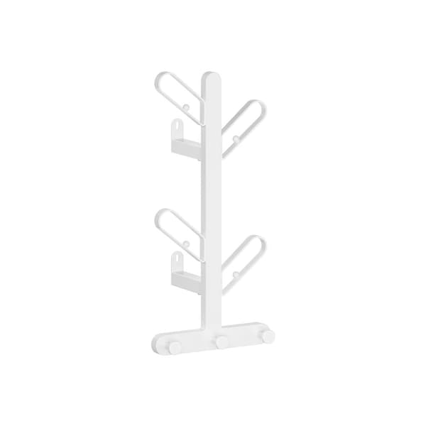 Rootz Tree Wall Garderobe - Coat Rack - Hook Organizer - 7 Hooks - Pearl White Steel - 13 cm x 19 cm x 41 cm