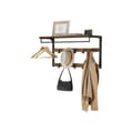 Pikkukuva 1 / 5: Rootz Vintage Brown Wall -vaatekaappi - seinähylly - säilytysteline - 10 koukkua - tilaa säästävä - 30 cm x 80 cm x 42 cm