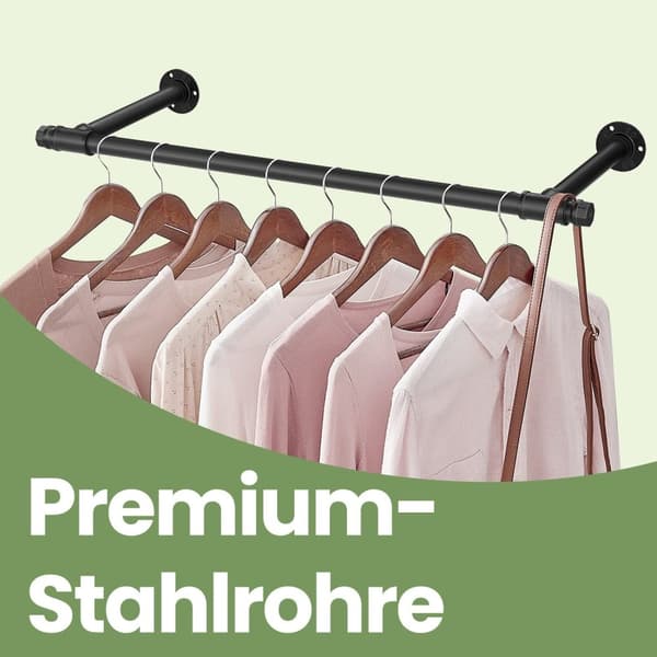 Rootz Wall Mounted Clothing Rail - Klädstativ - Industriell design - Spacebesparing - 30 x 84 x 7 cm