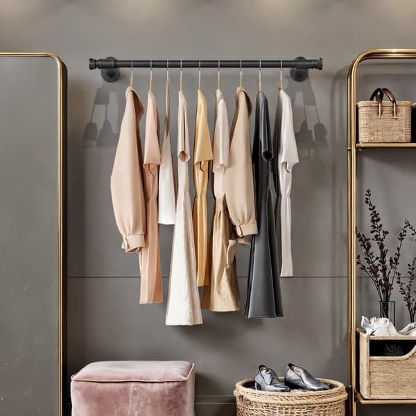 Rootz Wall Mounted Clothing Rail - Klädstativ - Industriell design - Spacebesparing - 30 x 84 x 7 cm