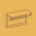 Miniatyrbillede 5 af 5: Rootz Wall Garderobe - Væghylde - Opbevaringshylde - 10 Aftagelige kroge - Maksimerer plads - 30 cm x 65 cm x 42 cm