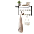 Miniatyrbillede 1 af 5: Rootz Wall Garderobe - Væghylde - Opbevaringshylde - 10 Aftagelige kroge - Maksimerer plads - 30 cm x 65 cm x 42 cm