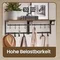 Miniatyrbillede 4 af 5: Rootz Wall Garderobe - Garderobe - Vægmonteret arrangør - 8 Hooks & Shelf - Rumbesparelse - 40 x 24 x 24 cm - Brun -sort