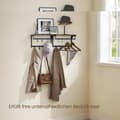 Miniatyrbillede 2 af 5: Rootz Wall Garderobe - Garderobe - Vægmonteret arrangør - 8 Hooks & Shelf - Rumbesparelse - 40 x 24 x 24 cm - Brun -sort