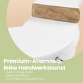 Pikkukuva 4 / 5: Rootz -puinen ripustinsarja - vaatteiden ripustin - vaateteline - massiivipuuta, stabiilisuus, 44,5 x 23 x 1,2 cm, valkoinen viimeistely