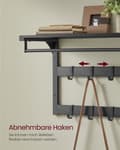 Miniatyrbillede 4 af 6: Rootz Wall Garderobe hylde - frakkeholder - opbevaringskroge - Rumbesparende design - 30 cm x 65 cm x 42 cm