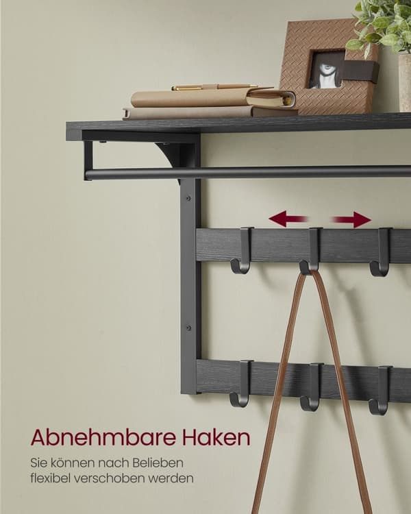 Rootz Wall Garderobe hylde - frakkeholder - opbevaringskroge - Rumbesparende design - 30 cm x 65 cm x 42 cm